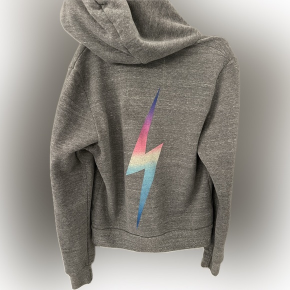 Aviator Nation Rainbow Bolt Zip sweatshirt XS - Picture 2 of 5